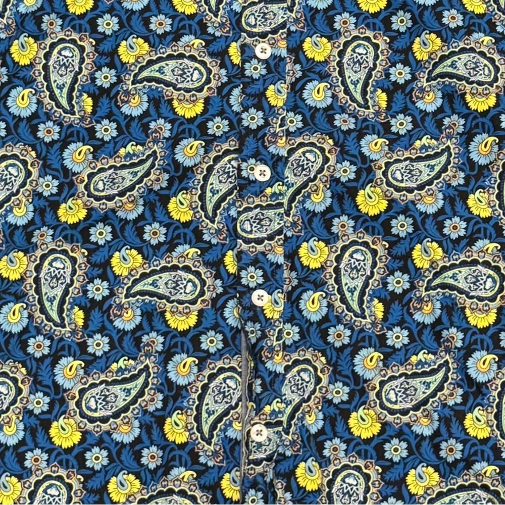 Cremieux Premium Denim Stretch Paisley Print Long Sleeve Button Up Shirt Sz L - Picture 6 of 6